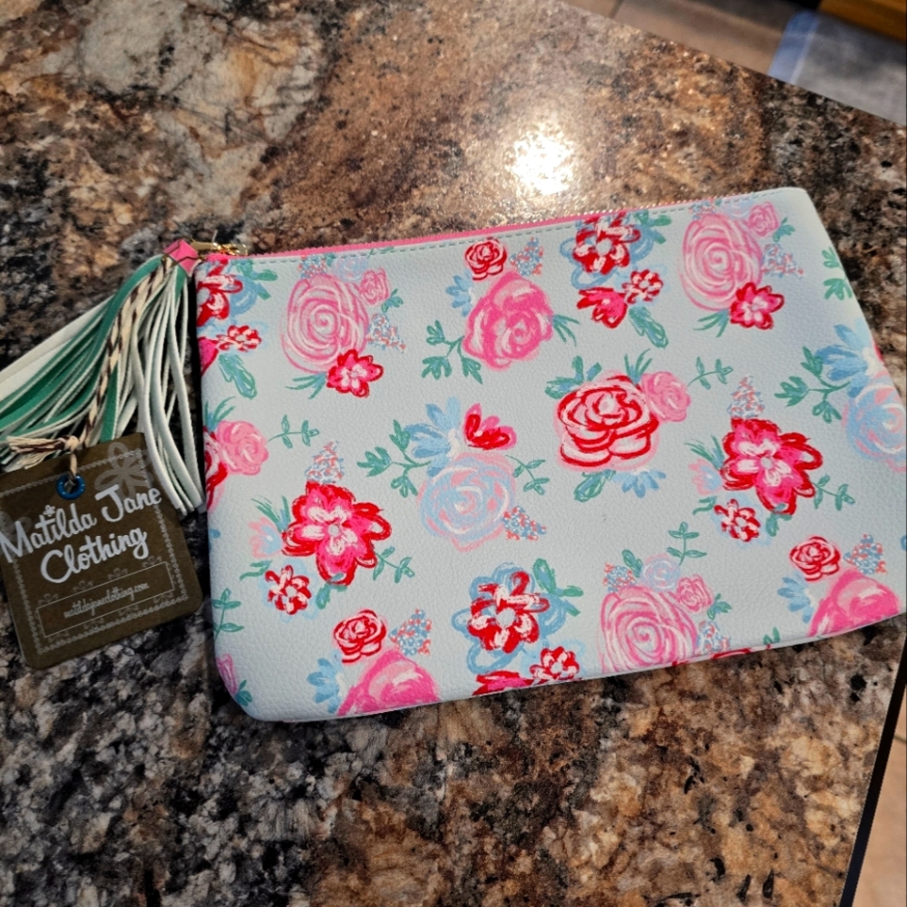 Matilda Jane Cosmetic Floral Pouch with Tassel